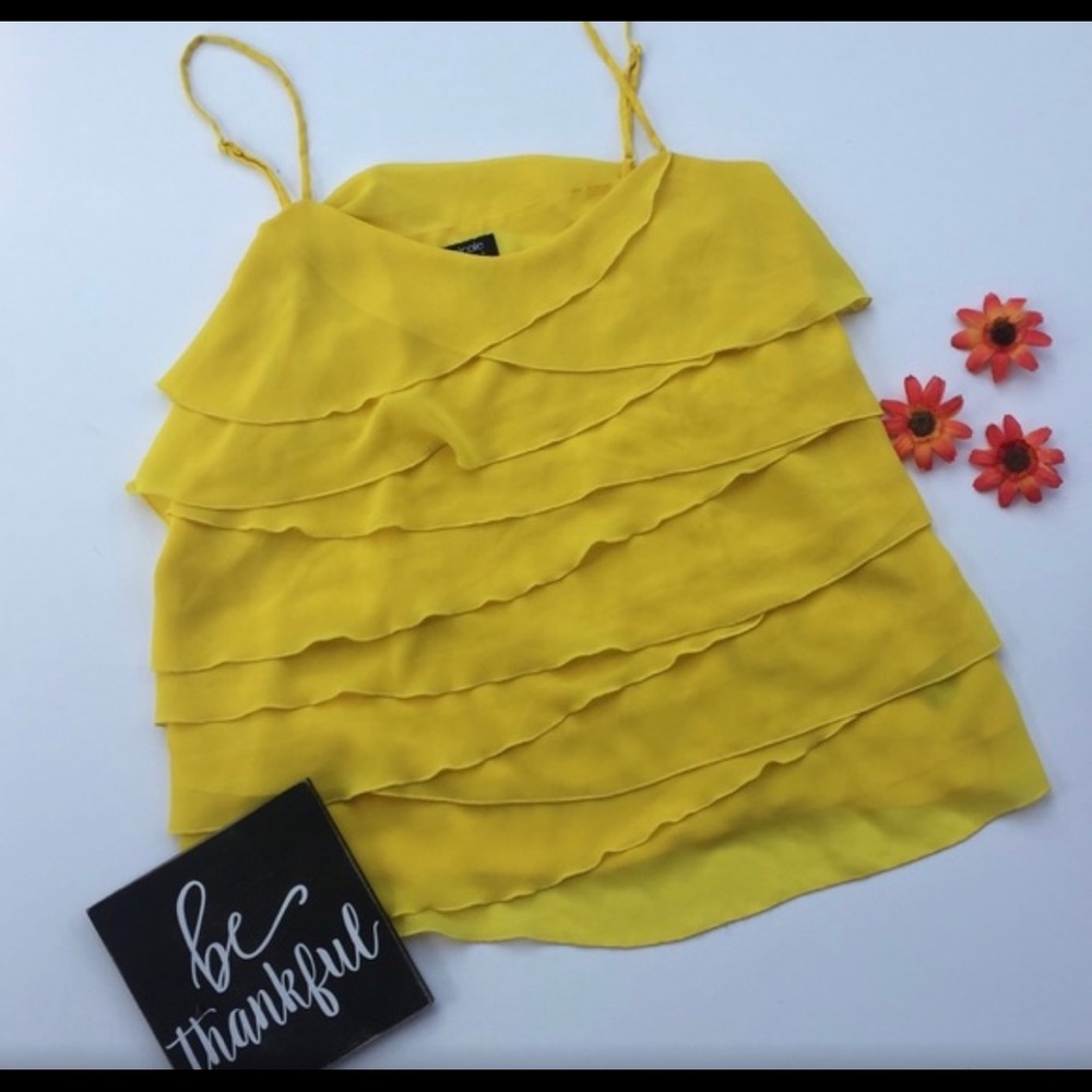 Nicole Yellow Layered Strappy Top Size XL
